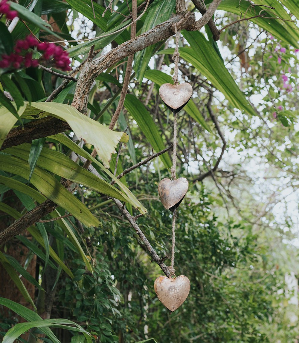 Alaya Heart Trio Wind Chime - Rustic Bell - Freedom Ranch