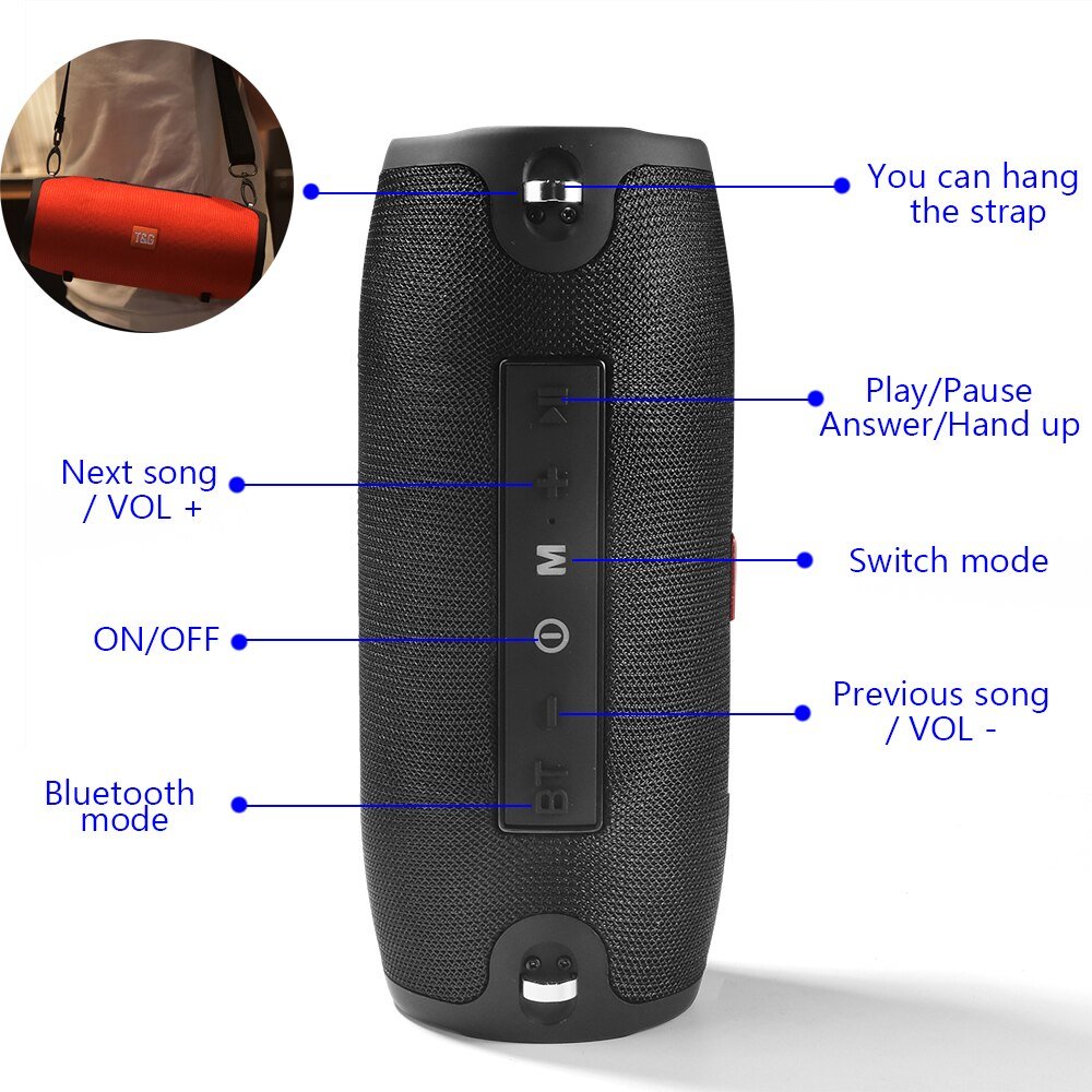 Large Waterproof Wireless Portable Bluetooth Speaker With Strap - Freedom Ranch