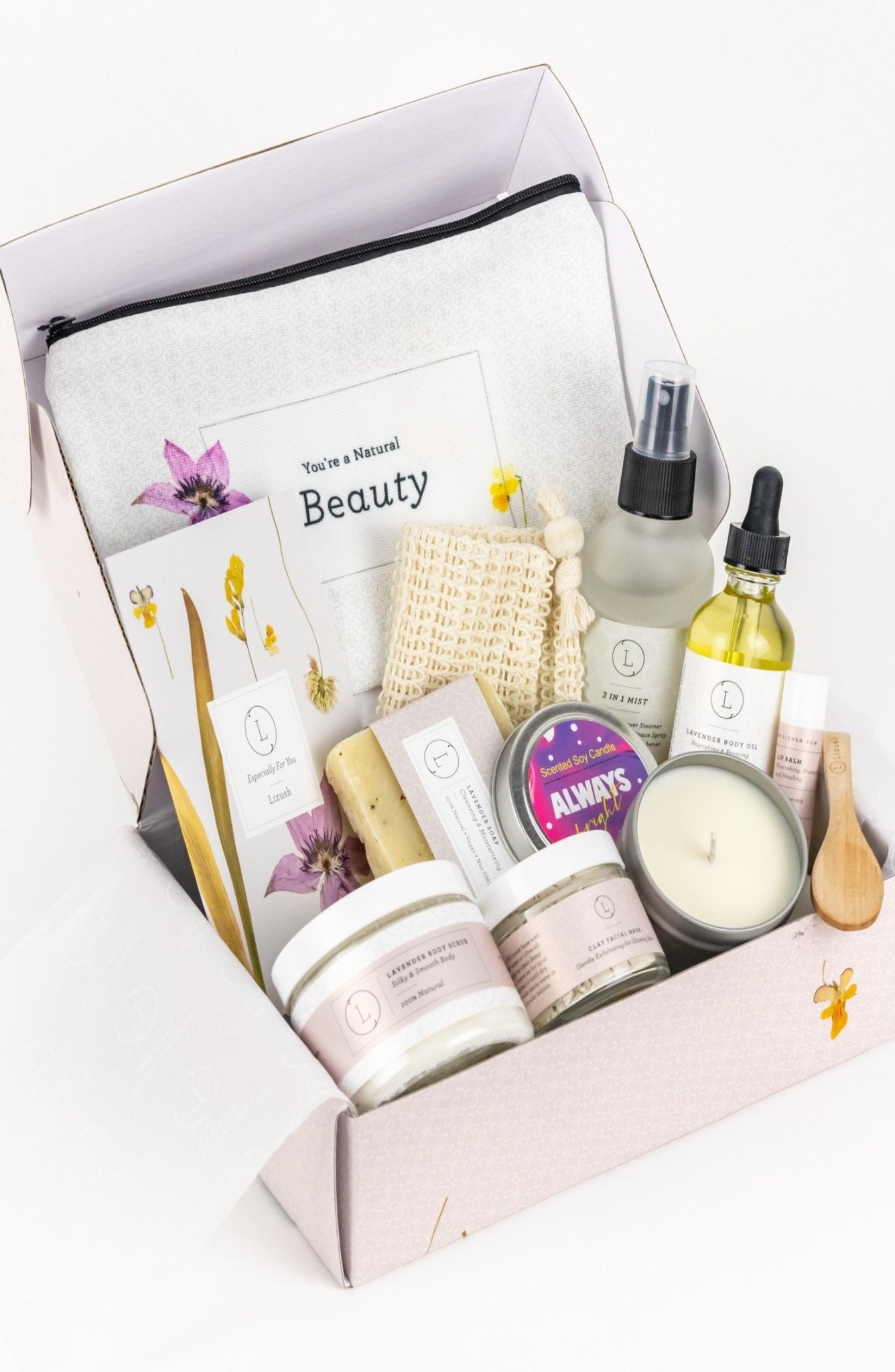 Spa Gift Box, Natural Lavender Bath & Body Relaxing Package for Friend - Freedom Ranch